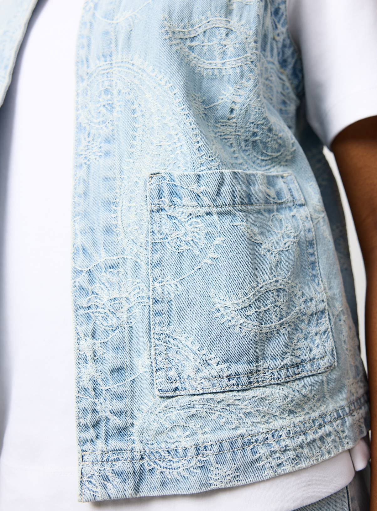 Denim Paisley Print Co-ord Waistcoat 22 - Image 3